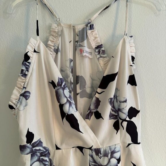 L' Atiste White Purple Floral Romper, M - Picture 6 of 7